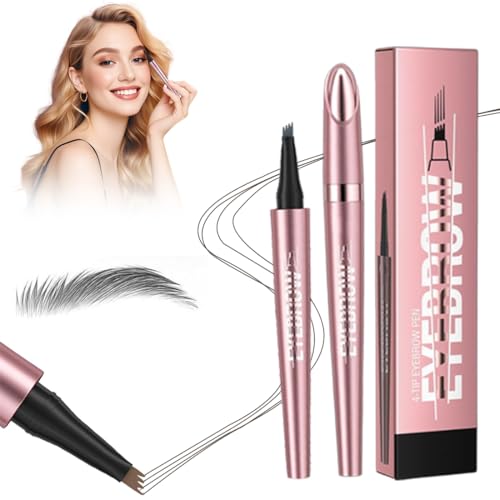 2025 Neu Magischer Augenbrauenstift, 3D Microblading, mit 4 Gabelspitzen, Wasserdichter Augenbrauenstift, Long-Lasting Creates Effortless Natural Looking Brows (Graue) von Xynqura