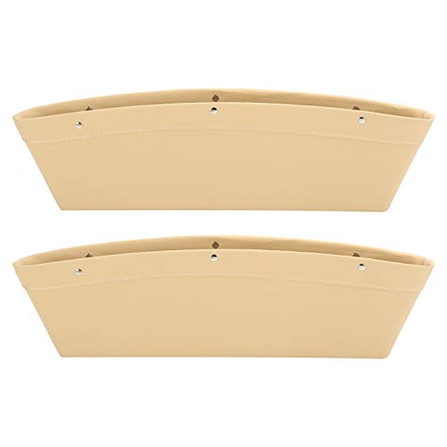 Xyntor Car Seat Organizer 2 Pack | PU Leather Side Storage Pockets for Phone/Keys/Cards | Car Accessories for Space Storage & Arrangement (Beige) von Xyntor