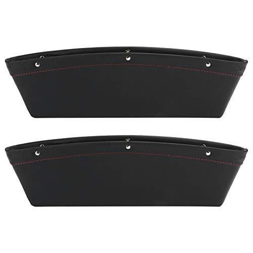 Xyntor Car Seat Organizer 2 Pack | PU Leather Side Storage Pockets for Phone/Keys/Cards | Car Accessories for Space Storage & Arrangement (Black) von Xyntor
