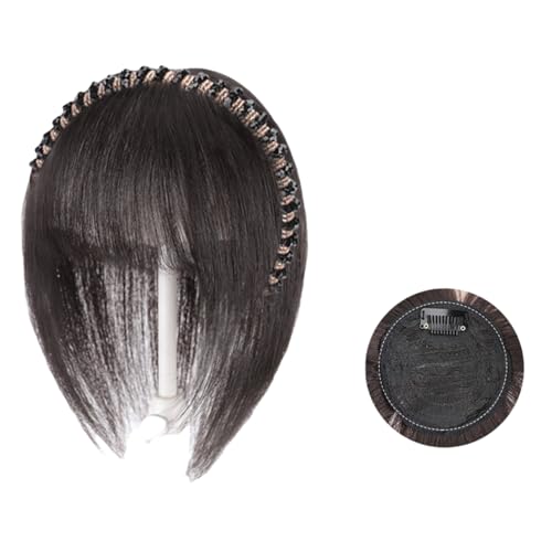 A natural,Xytraiihw Clip-In-Pony Für Damen, 360°-Cover-Clip-In-Pony, Synthetischer Stirnband-Pony, Dünner Pony Mit Strasssteinen Für Den Täglichen Gebrauch von Xytraiihw