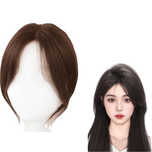 Braun,10(inch),Frauen Bangs Clip, 100% Echthaar Natürliche Bangs Haarteile Echthaar Clip in Pony Echthaar Dünne Pony Für Tägliche Verwendung Natürlich von Xytraiihw