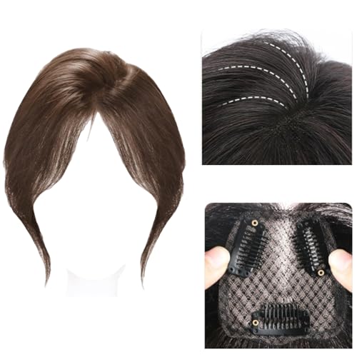 Braun,10(inch),Frauen Echthaar-Pony Mit Clip, 100% Haarverlängerung Clip in Pony 360°Verlängerung Natürliche Clip in Pony Für Tägliche Verwendung Natürlich von Xytraiihw