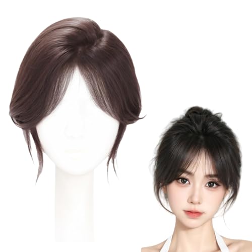 Braun,10 inch,Xytraiihw Clip in Bangs Echthaar Für Frauen, 100% Echthaar Bangs Natürliche Bangs, One Piece Clip in Pony Für Frauen Das Tägliche Tragen von Xytraiihw