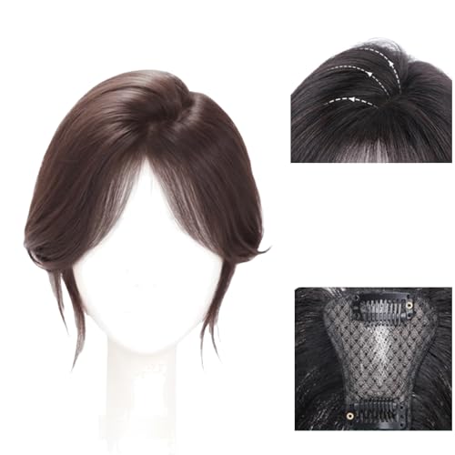 Braun,10 inch,Xytraiihw Clip in Bangs Für Frauen, 360° Cover Clip in Bang Natürliche Bangs Seiten-Pony for Haarausfall,Dünner Werdendes Haar,Graues Haar von Xytraiihw