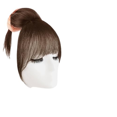 Braun,10 inch,Xytraiihw Frauen Clip in Pony, 100% Haarteil Echthaar Clip in Bangs, Fringe Bangs Extensions Pony Extension Echthaar Haarverlängerung Für Das Tägliche Tragen von Xytraiihw
