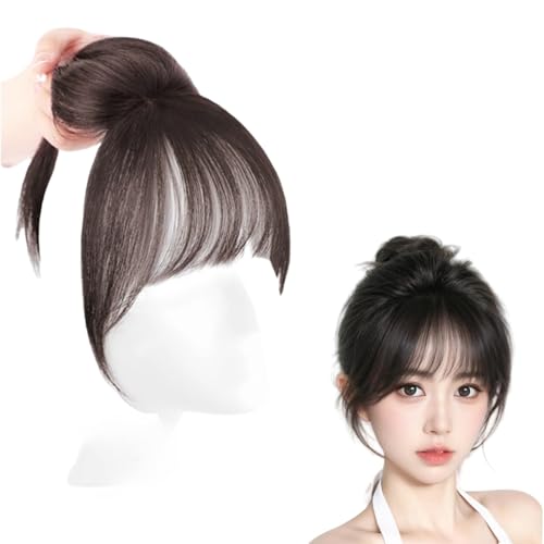 Braun,10inch,Xytraiihw 3D Air Bangs Extension Clip in Pony Atmungsaktiv Modisch Leicht Air Bangs One Piece Clip in Pony Natürliche Bangs Für Frauen Das Tägliche Tragen von Xytraiihw