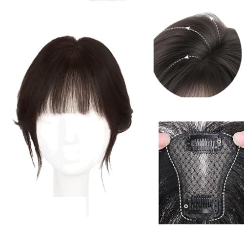 Natural black,10inch,Xytraiihw 3D Frauen Air Bangs, 360° Cover Clip in Bang,One Piece Human Hair Clip in Front Fringe, Besonders Natürliche Wirkung, Für Tägliche Verwendung Natürlich von Xytraiihw