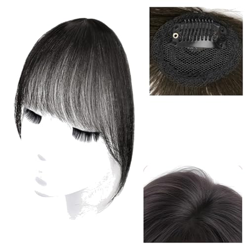 Natural black,Xytraiihw Fringe Vordere Haar Stück Frauen, 100% Echthaar-Topper,Clip in Pony Haar Extensions,360° Cover Clip in Bang,Für Den Täglichen Verschleiß von Xytraiihw
