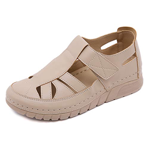 Xytraiihw 2024 Damenschuhe Sandalen, Sommer Damen Retro Rom Sandalias Mode Baotou Keil Plateau Sandalen Slip on Strandschuhe,Gelb,37 von Xytraiihw