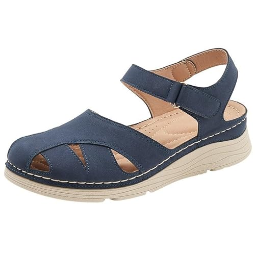 Xytraiihw 2024 Frauen Sandalen, Sommerschuhe Frau Heels Sandalen für Femme Freizeitschuhe Kausale Offene Zehen Sommer Sandalen,Blau,36 von Xytraiihw