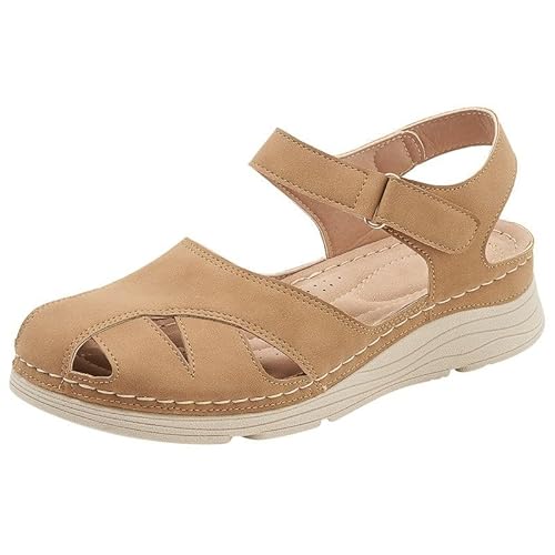 Xytraiihw 2024 Frauen Sandalen, Sommerschuhe Frau Heels Sandalen für Femme Freizeitschuhe Kausale Offene Zehen Sommer Sandalen,Braun,36 von Xytraiihw