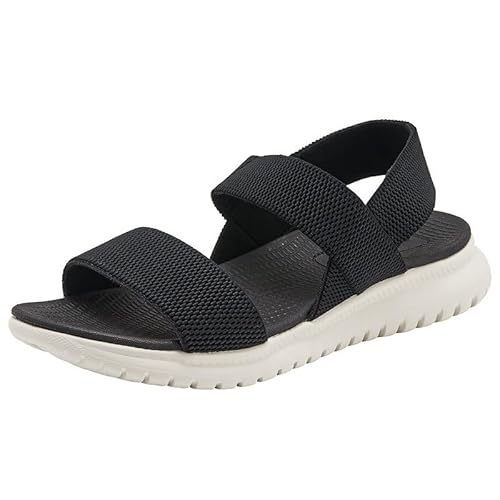 Xytraiihw Frauen Leichte Heels Sandalen, bequeme weiche Slip-on-Schuhe mit Plateau Dicke Absätze Kausale offene Zehen Sommerschuhe,Schwarz,36 von Xytraiihw