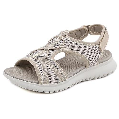 Xytraiihw Lässige Sommerkeilsandalen, 2024 Frauen Einfarbige Atmungsaktive Rundzehenschuhe Kausale Offene Zehe Sommerschuhe,Gelb,37 von Xytraiihw