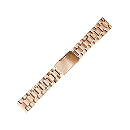 Ersatz von Metallbändern, Armbändern, 18 mm 20 mm 22 mm 24 mm Universal-Edelstahl-Uhrenarmband for Herren und Damen, solides Metall-Uhrenarmband (Farbe: Gold, Größe: 20 mm) ( Color : Rosegold-22mm ) von Xzeit