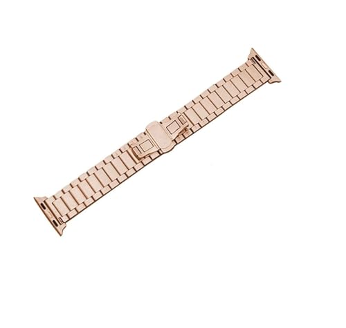 Ersatz von Metallbändern, Armbändern, Edelstahlarmband, geeignet for 38 mm oder 40 mm, 42 mm oder 44 mm Schmetterlings-Metallarmband (Bandfarbe: Schwarz, Bandbreite: 42 mm oder 44 mm) ( Color : 38mm O von Xzeit