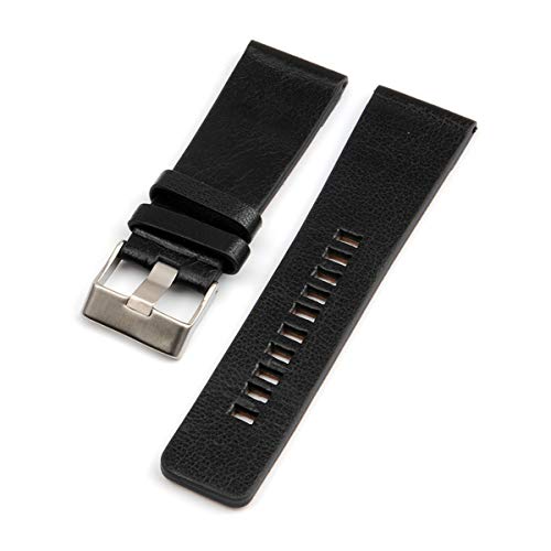 Ersatz von Metallbändern, Armbändern, Smart-Uhrenarmband, Uhr, Armband, Echtleder-Uhrenarmbänder, Herren-Uhrenarmband, Armbanduhrenarmbänder, 26 mm–34 mm, Uhrenzubehör (Farbe: Schwarz, Größe: 27 mm) ( von Xzeit