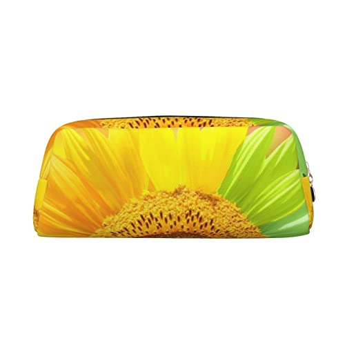 Xzeit 3D Bunte Sonnenblume Federmäppchen Stiftbox Reißverschluss Bleistift Taschen Leder Federmäppchen für Jungen und Mädchen, gold, Einheitsgröße, Taschen-Organizer von Xzeit