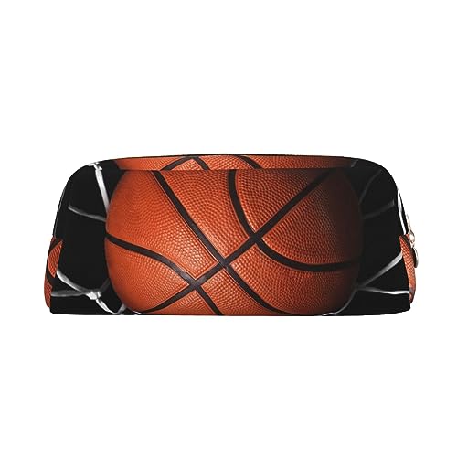 Xzeit Basketball Federmäppchen Stiftbox Reißverschluss Federmäppchen Leder Federmäppchen für Jungen und Mädchen, gold, Einheitsgröße, Taschen-Organizer von Xzeit