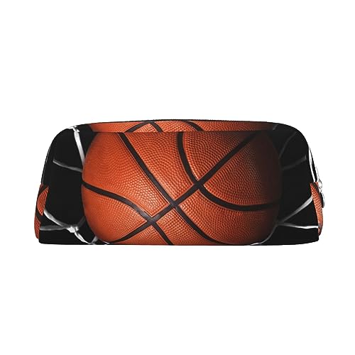 Xzeit Basketball Federmäppchen Stiftbox Reißverschluss Federmäppchen Leder Federmäppchen für Jungen und Mädchen, silber, Einheitsgröße, Taschen-Organizer von Xzeit