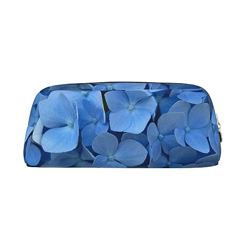 Xzeit Blaue Blumen Federmäppchen Stiftbox Reißverschluss Bleistift Taschen Leder Federmäppchen für Jungen und Mädchen, gold, Einheitsgröße, Taschen-Organizer von Xzeit