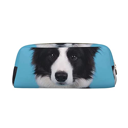 Xzeit Border Collie Federmäppchen Stiftebox Reißverschluss Federmäppchen Leder Federmäppchen für Jungen und Mädchen, gold, Einheitsgröße, Taschen-Organizer von Xzeit