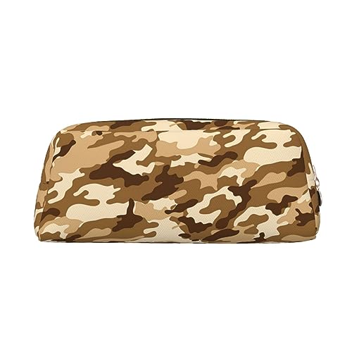 Xzeit Braunes Camouflage-Federmäppchen, Stiftebox, Reißverschluss, Bleistifttaschen, Leder-Bleistiftbeutel für Jungen und Mädchen, gold, Einheitsgröße, Taschen-Organizer von Xzeit