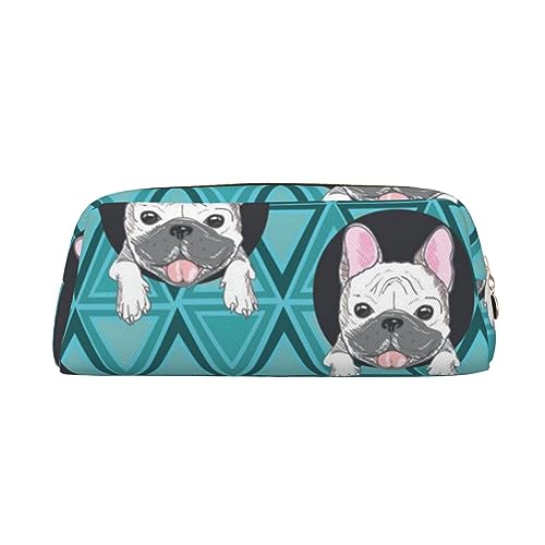 Xzeit Bulldog (7) Federmäppchen Stiftbox Reißverschluss Federmäppchen Leder Federmäppchen für Jungen und Mädchen, gold, Einheitsgröße, Taschen-Organizer von Xzeit