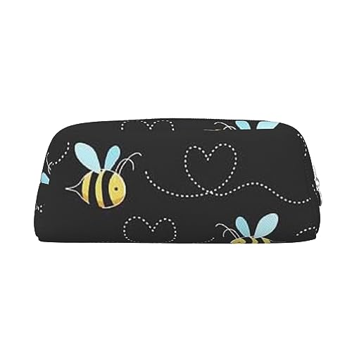 Xzeit Bumble Bees Federmäppchen Stiftebox Reißverschluss Federmäppchen Leder Federmäppchen für Jungen und Mädchen, silber, Einheitsgröße, Taschen-Organizer von Xzeit