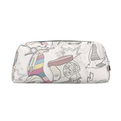 Xzeit Cartoon Auto Vogel Schuhe Bleistift Fall Stift Box Reißverschluss Bleistift Taschen Leder Bleistift Tasche für Jungen und Mädchen, silber, Einheitsgröße, Taschen-Organizer von Xzeit