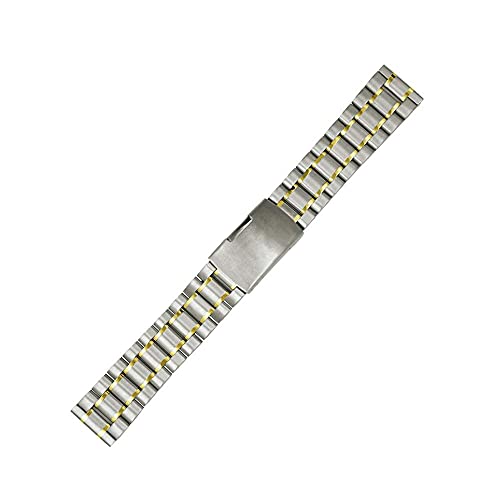 Xzeit Ersatz von Metallbändern, Armbändern, 18 mm 20 mm 22 mm 24 mm Universal-Edelstahl-Uhrenarmband for Herren und Damen, solides Metall-Uhrenarmband (Farbe: Gold, Größe: 20 mm) (Color : 5-18mm) von Xzeit