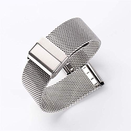 Xzeit Ersatz von Metallbändern, Armbändern, Uhrenarmband, 18 mm, 20 mm, 22 mm, universelles Edelstahl-Metall-Uhrenarmband, Armband-Zubehör (Farbe: Silber, Größe: 20 mm) (Color : Silvery-18mm) von Xzeit