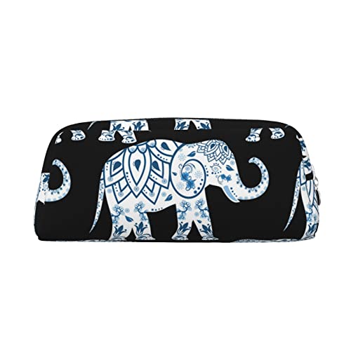 Xzeit Federmäppchen mit Azteken-Elefant-Motiv, mit Reißverschluss, für Jungen und Mädchen, silber, Einheitsgröße, Taschen-Organizer von Xzeit