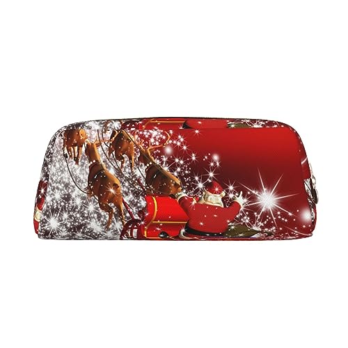 Xzeit Federmäppchen mit Weihnachtsmann-Motiv, 4 Stück, mit Reißverschluss, für Jungen und Mädchen, gold, Einheitsgröße, Taschen-Organizer von Xzeit