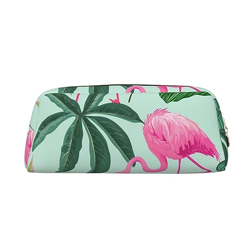 Xzeit Federmäppchen mit abstraktem Flamingo-Motiv, mit Reißverschluss, Stifteetui, Leder, für Jungen und Mädchen, gold, Einheitsgröße, Taschen-Organizer von Xzeit