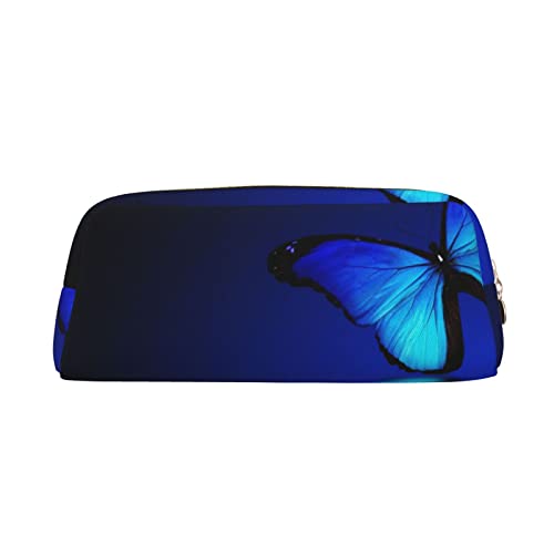 Xzeit Federmäppchen mit blauem Schmetterling (11) Stiftebox mit Reißverschluss Federmäppchen Leder Federmäppchen für Jungen und Mädchen, gold, Einheitsgröße, Taschen-Organizer von Xzeit