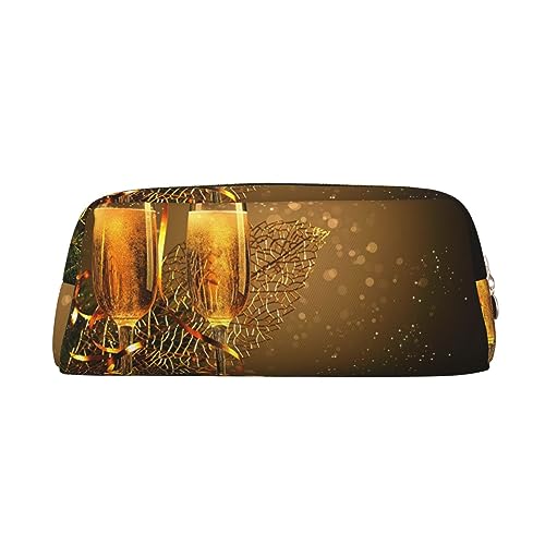 Xzeit Federmäppchen mit buntem Band, champagnerfarben, mit Reißverschluss, für Jungen und Mädchen, gold, Einheitsgröße, Taschen-Organizer von Xzeit