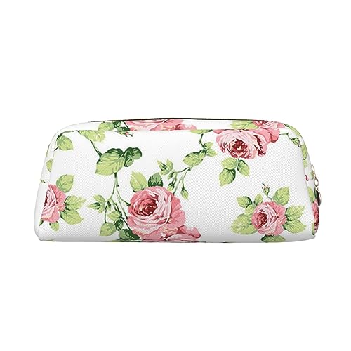 Xzeit Schöne Vintage Rosa Blume Bleistift Fall Stift Box Reißverschluss Bleistift Taschen Leder Bleistift Tasche für Jungen und Mädchen, gold, Einheitsgröße, Taschen-Organizer von Xzeit