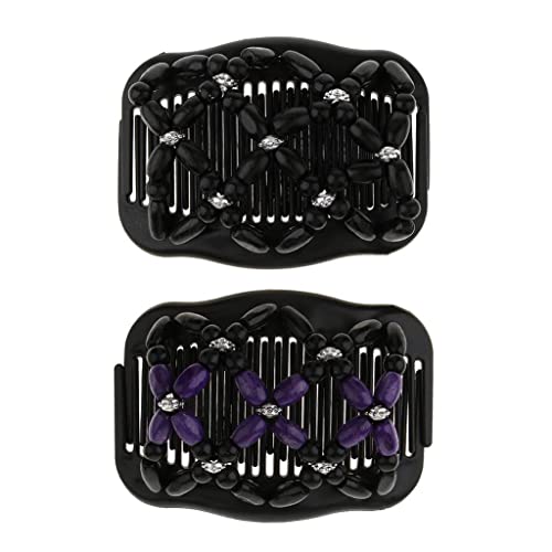 2 x Perlen-Haarkämme, magischer elastischer Haarkamm, für Frauen und Mädchen, DIY-Haarstyling-Werkzeug von XzhixiangKing