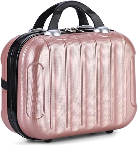 Kosmetikkoffer 32 x 14 x 23 cm, Kosmetikkoffer mit Gummiband und Reißverschluss, wasserdichter Mini-Reisekoffer, rose gold, SIMPLE von XzhixiangKing