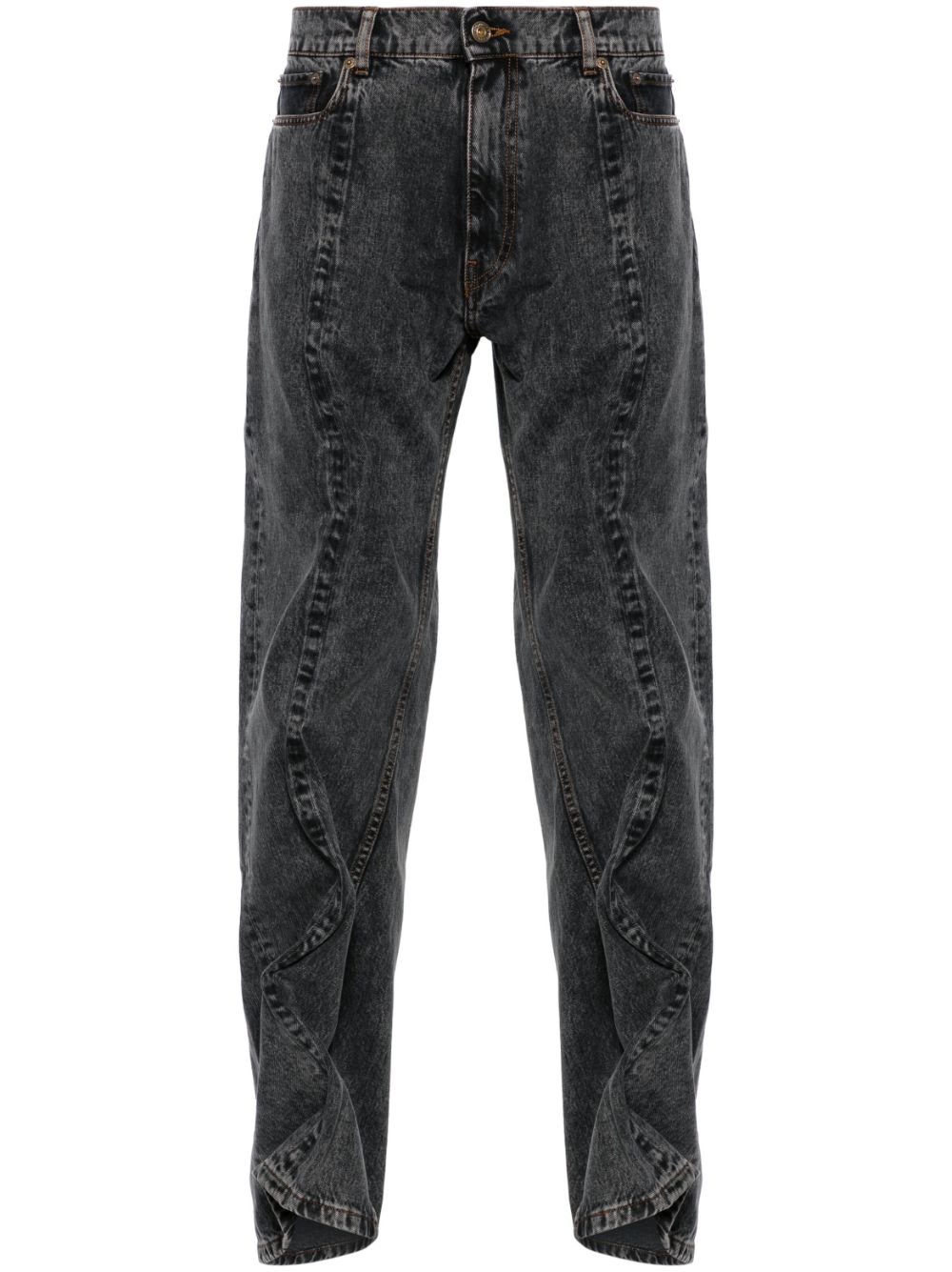 Y/Project Halbhohe Evergreen Wire Straight-Leg-Jeans - Schwarz von Y/Project