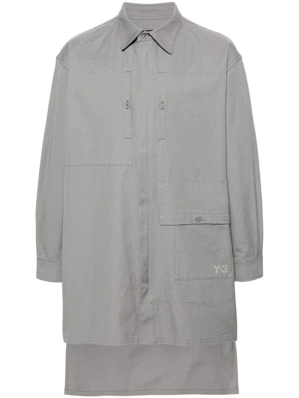 Y-3 Einreihiger Workwear Mantel - Grau von Y-3