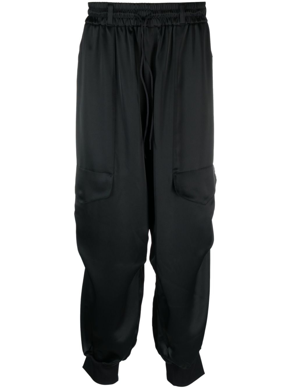 Y-3 Tapered-Cargohose mit Glanzoptik - Schwarz von Y-3