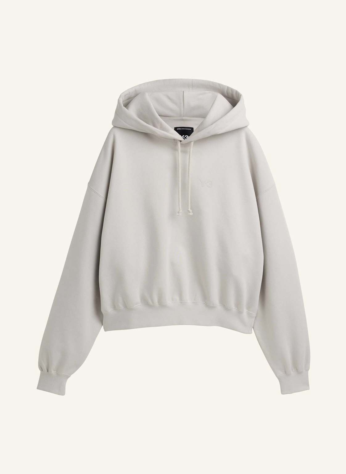 Y-3 Y-3 Angerautes Frottee Kastige Kapuzenjacke weiss von Y-3