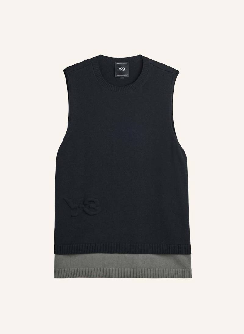 Y-3 Y-3 Logo-Strickweste schwarz von Y-3