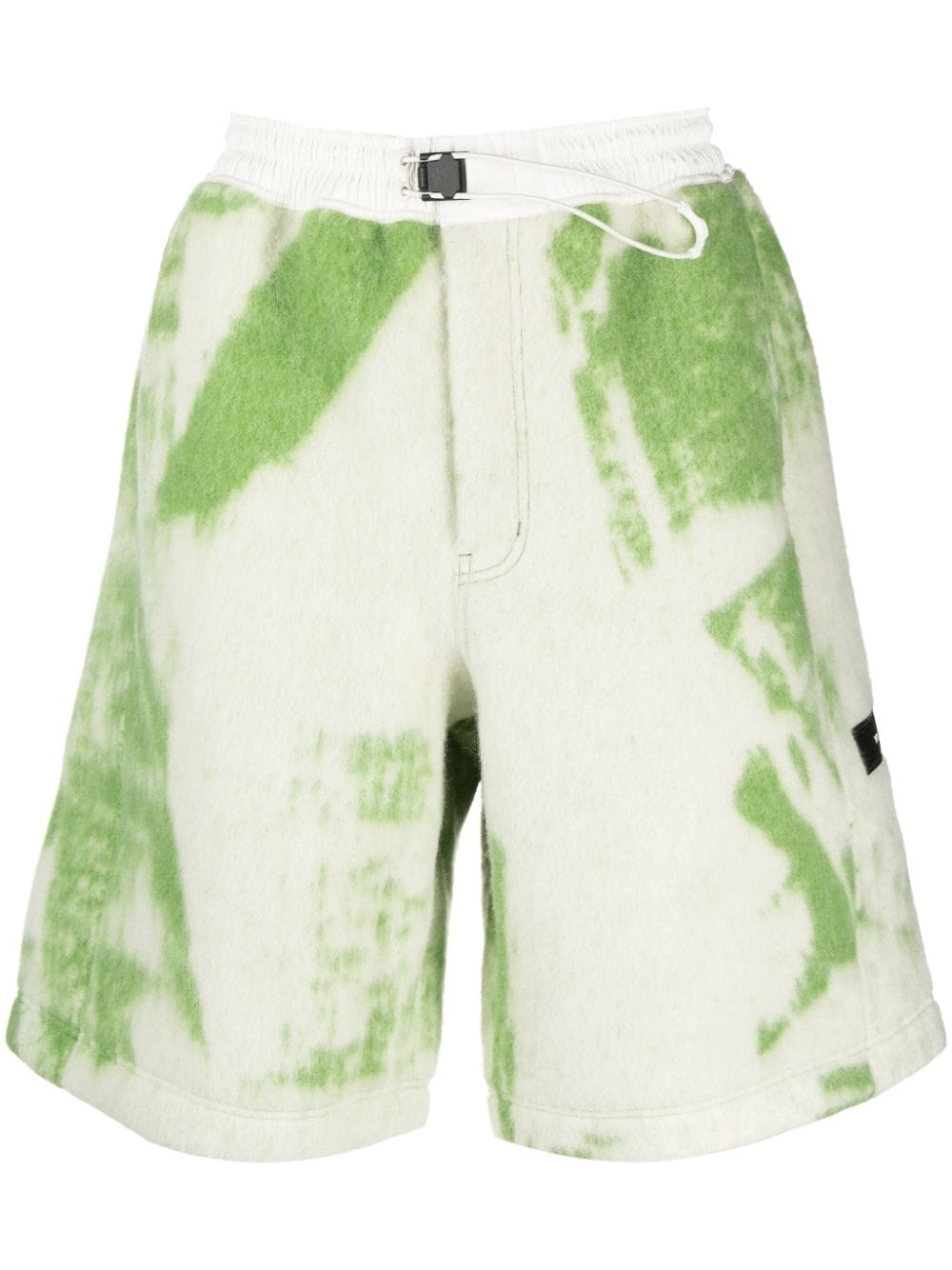 Y-3 Fleece-Shorts mit Pinselstrich-Print - Grün von Y-3