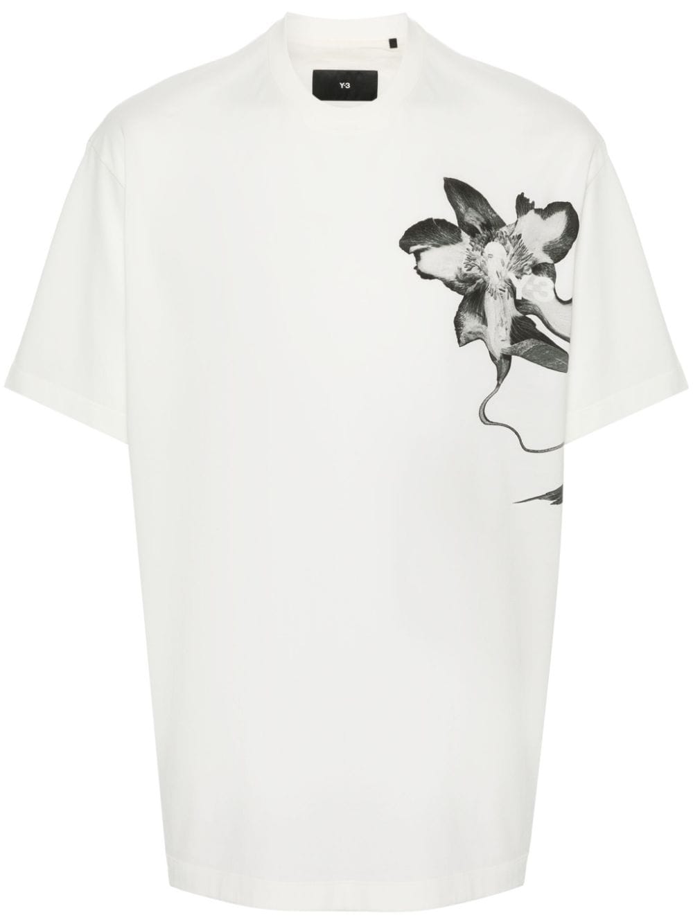 Y-3 x adidas T-Shirt mit floralem Print - Weiß von Y-3