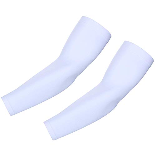 Y·J Back home UV Rutschfest Kühlarmschutz Arm Ärmel Armlinge Aktivitäten tatoo armstrümpfe Kompression Armlinge für Damen Herren volleyball arm sleeve (1P Weiß) von Y·J Back home