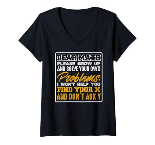 Damen Liebes Mathe Löse Deine Probleme Frag Nicht T-Shirt mit V-Ausschnitt Damen Liebes Mathe Löse Deine Probleme Frag Nicht T-Shirt mit V-Ausschnitt von Y Mathewitz Geschenk für Lehrer Schüler