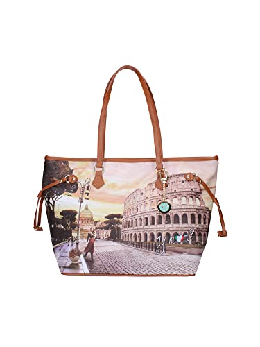 YNOT Damen-Shopper Life-Aufdruck in Roma, Druck Life In Rome, Einheitsgröße von Y NOT?