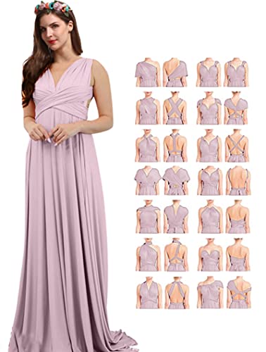 Damen Infinity Brautkleid Hochzeitskleider für Damen Formal Kleider Brautparty Kleider für Frauen Brautjungfernkleid Damen Maxikleid mit Bandeau-Top, Nude Pink, Einheitsgröße von Y WJing Yi Jia